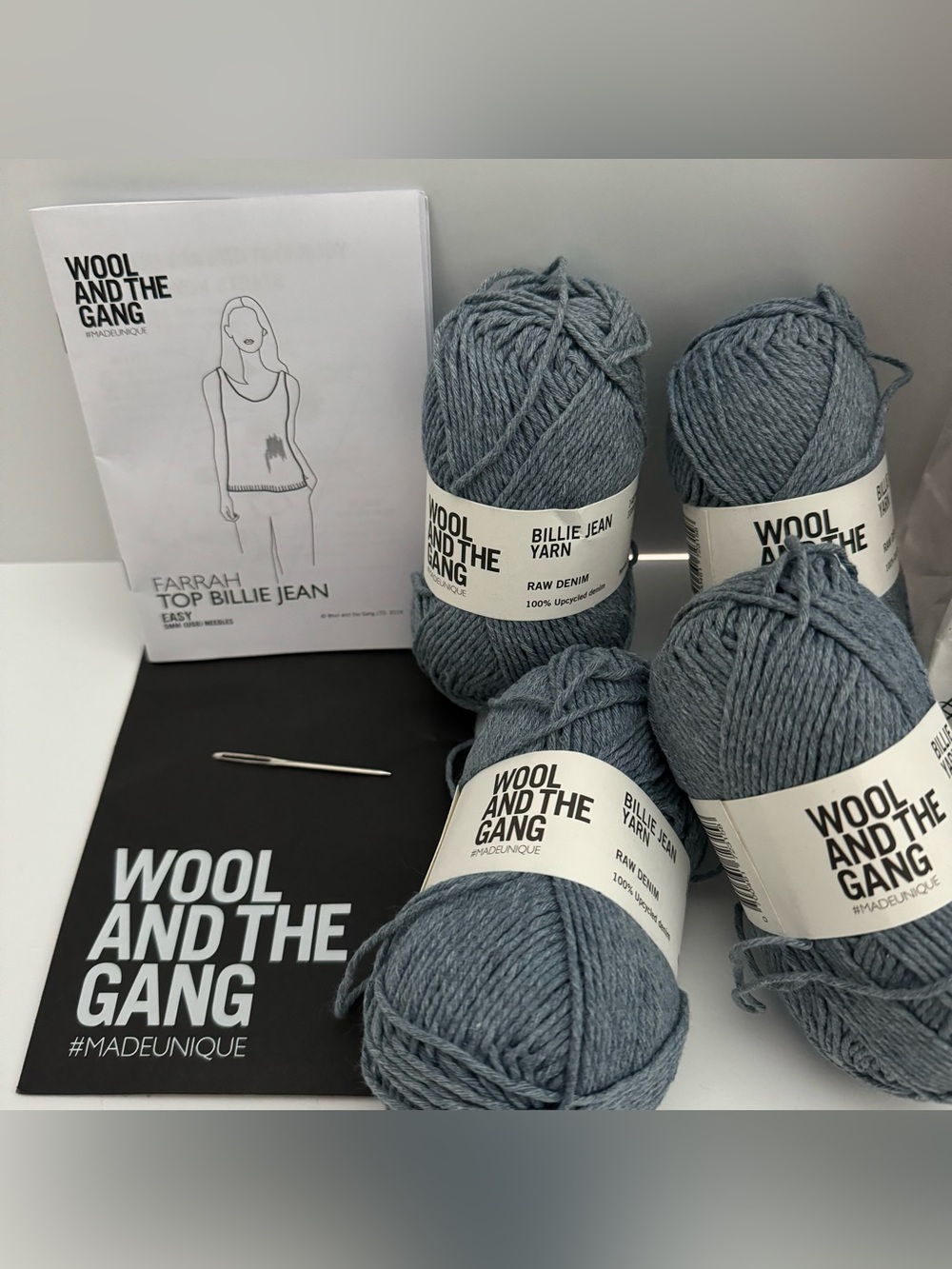 WOOL AND THE GANG KNIT KIT
FARRAH TOP BILLIE JEAN